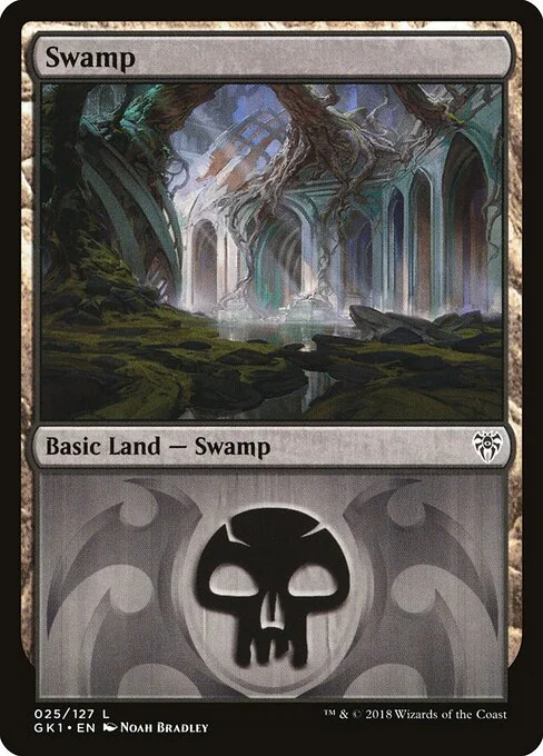 Swamp, carta Magic di tipo Basic Land — Swamp illustrata da Noah Bradley