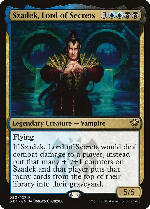 Szadek, Lord of Secrets, carta Magic di tipo Legendary Creature — Vampire illustrata da Donato Giancola