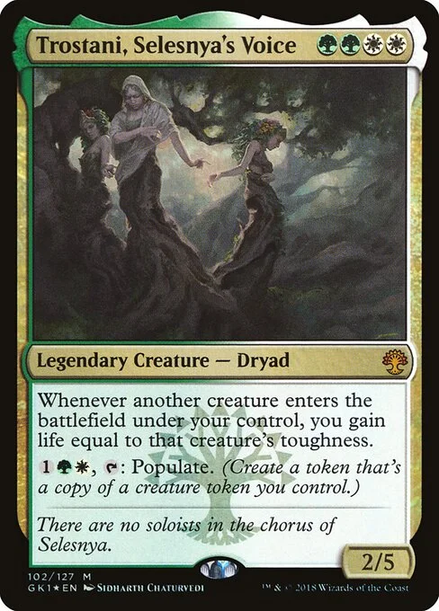Trostani, Selesnya's Voice, carta Magic di tipo Legendary Creature — Dryad illustrata da Sidharth Chaturvedi