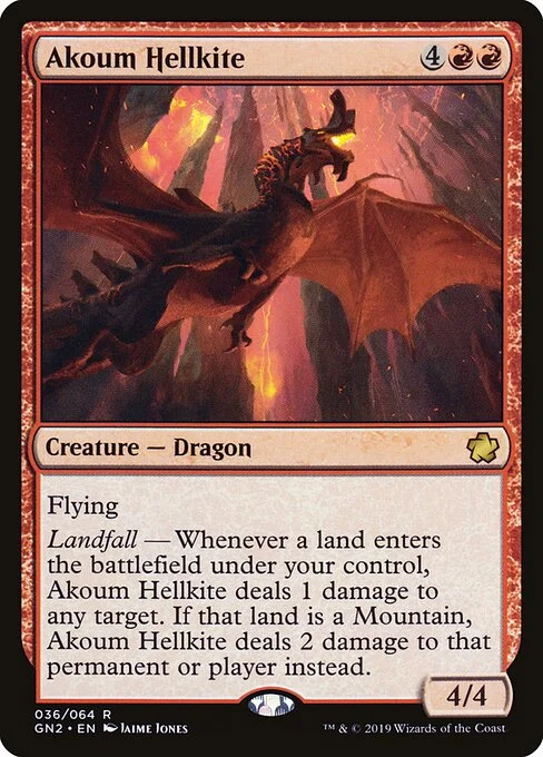 Akoum Hellkite, carta Magic di tipo Creature — Dragon illustrata da Jaime Jones