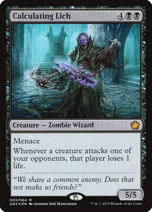 Calculating Lich, carta Magic di tipo Creature — Zombie Wizard illustrata da Antonio José Manzanedo