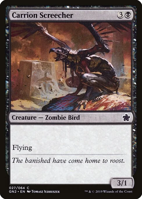 Carrion Screecher, carta Magic di tipo Creature — Zombie Bird illustrata da Tomasz Jedruszek