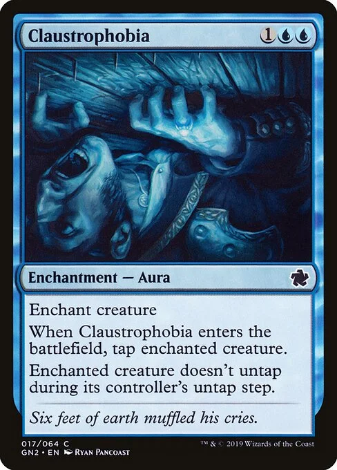Claustrophobia, carta Magic di tipo Enchantment — Aura illustrata da Ryan Pancoast