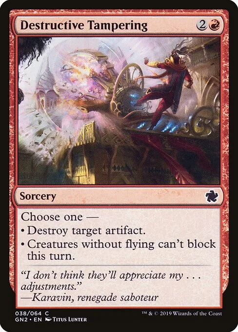 Destructive Tampering, carta Magic di tipo Sorcery illustrata da Titus Lunter
