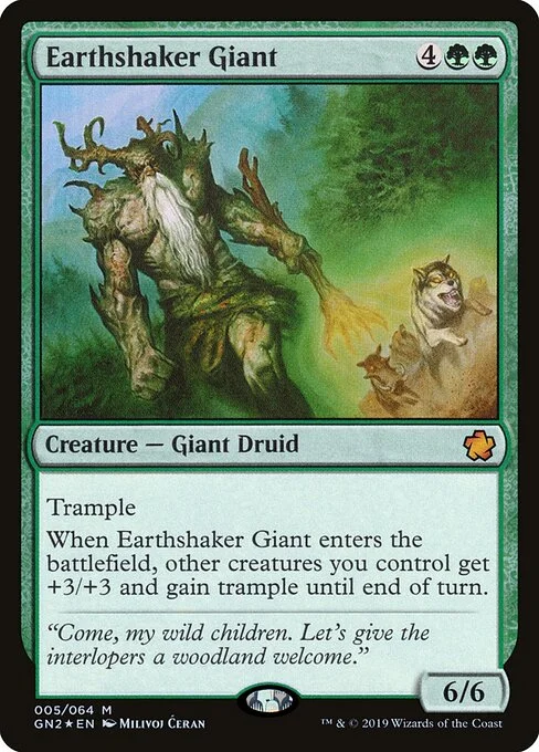 Earthshaker Giant, carta Magic di tipo Creature — Giant Druid illustrata da Milivoj Ćeran