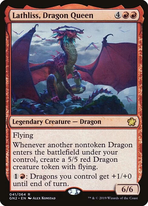 Lathliss, Dragon Queen, carta Magic di tipo Legendary Creature — Dragon illustrata da Alex Konstad