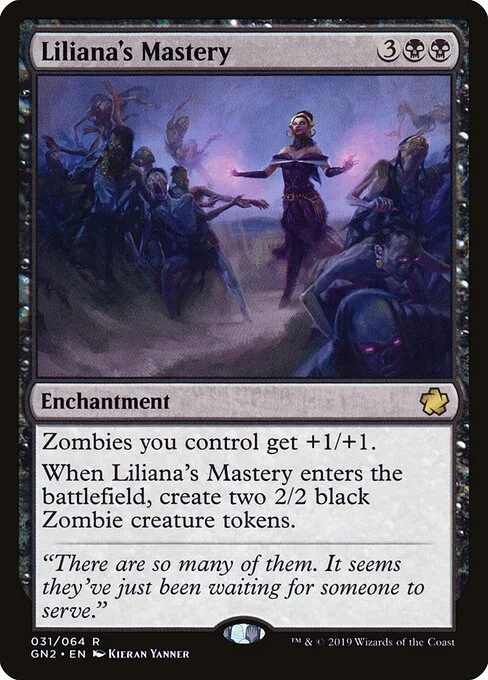 Liliana's Mastery, carta Magic di tipo Enchantment illustrata da Kieran Yanner