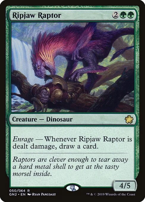 Ripjaw Raptor, carta Magic di tipo Creature — Dinosaur illustrata da Ryan Pancoast
