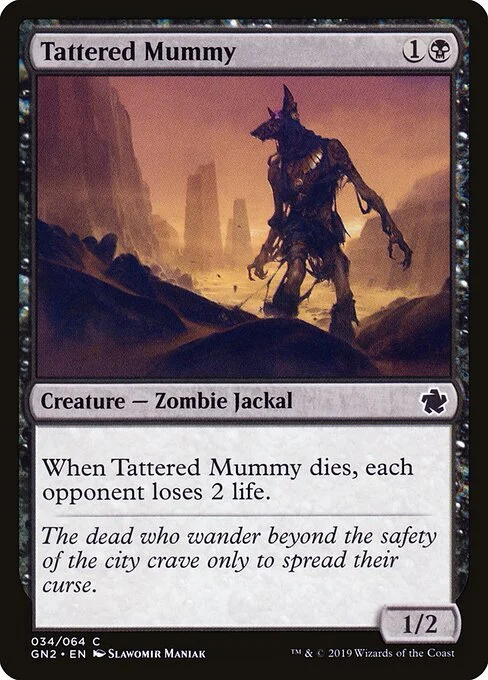 Tattered Mummy, carta Magic di tipo Creature — Zombie Jackal illustrata da Slawomir Maniak