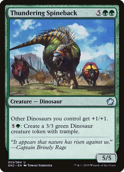 Thundering Spineback, carta Magic di tipo Creature — Dinosaur illustrata da Tomasz Jedruszek
