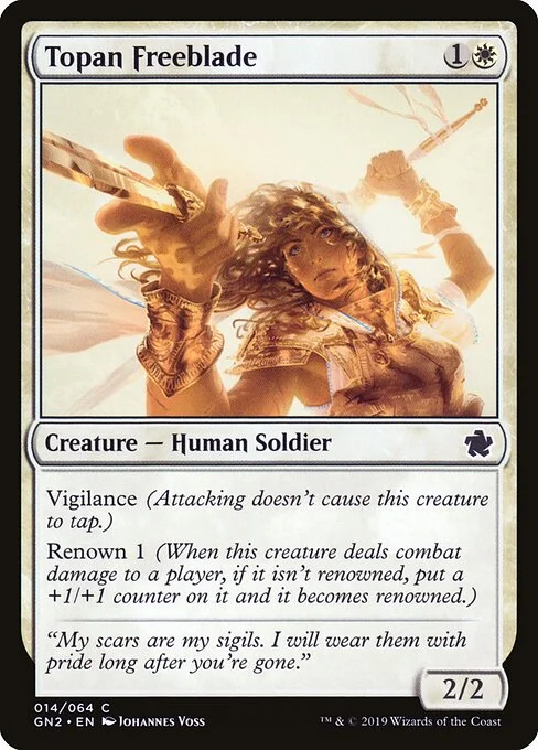 Topan Freeblade, carta Magic di tipo Creature — Human Soldier illustrata da Johannes Voss