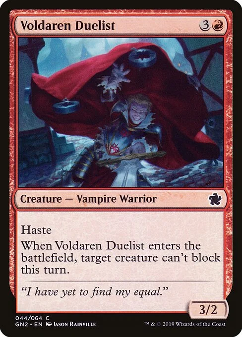 Voldaren Duelist, carta Magic di tipo Creature — Vampire Warrior illustrata da Jason Rainville