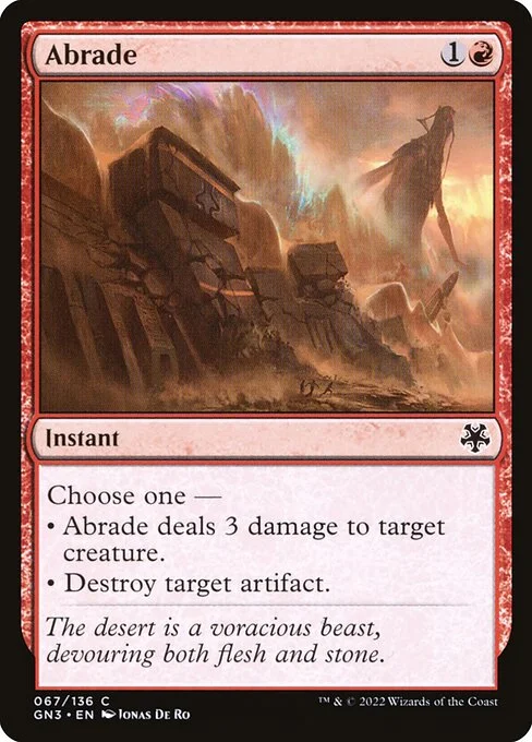 Abrade, carta Magic di tipo Instant illustrata da Jonas De Ro
