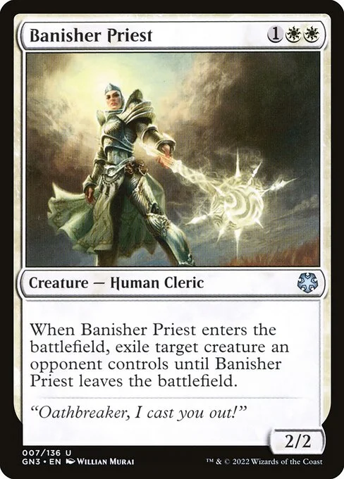 Banisher Priest, carta Magic di tipo Creature — Human Cleric illustrata da Willian Murai