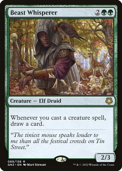 Beast Whisperer, carta Magic di tipo Creature — Elf Druid illustrata da Matt Stewart