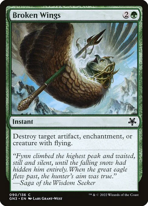 Broken Wings, carta Magic di tipo Instant illustrata da Lars Grant-West