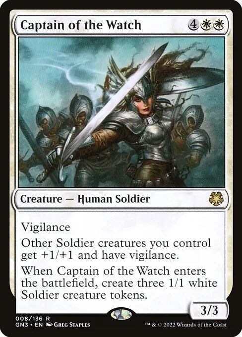 Captain of the Watch, carta Magic di tipo Creature — Human Soldier illustrata da Greg Staples