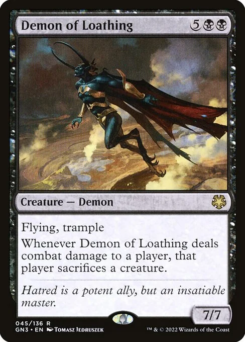 Demon of Loathing, carta Magic di tipo Creature — Demon illustrata da Tomasz Jedruszek