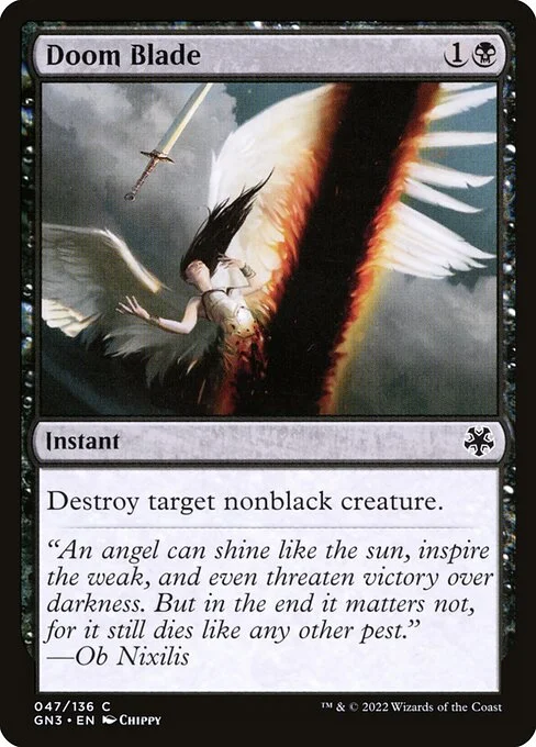 Doom Blade, carta Magic di tipo Instant illustrata da Chippy