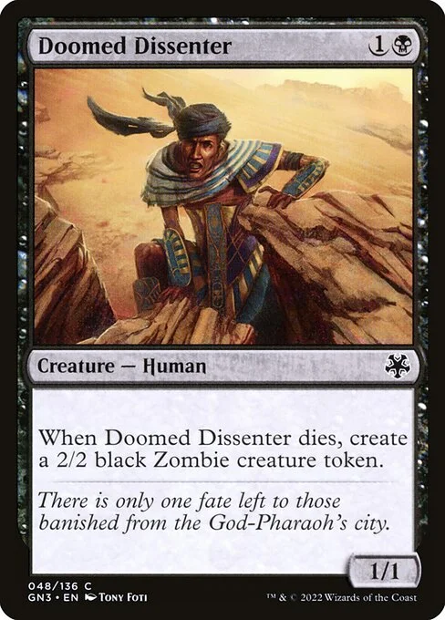 Doomed Dissenter, carta Magic di tipo Creature — Human illustrata da Tony Foti