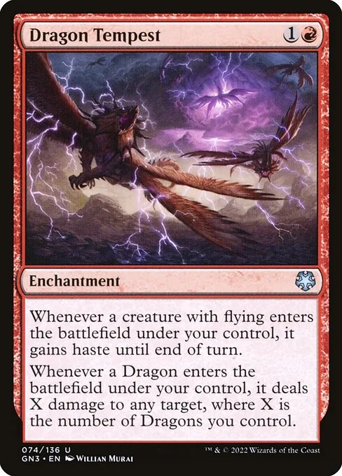 Dragon Tempest, carta Magic di tipo Enchantment illustrata da Willian Murai