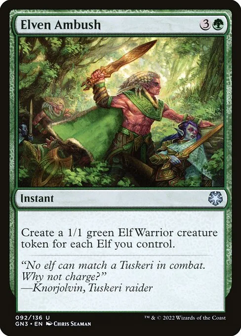 Elven Ambush, carta Magic di tipo Instant illustrata da Chris Seaman