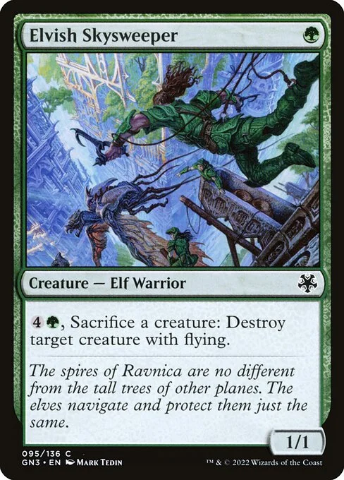 Elvish Skysweeper, carta Magic di tipo Creature — Elf Warrior illustrata da Mark Tedin