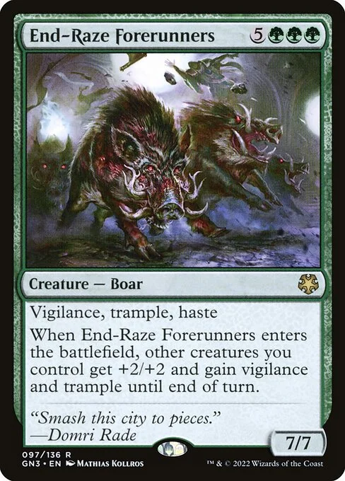 End-Raze Forerunners, carta Magic di tipo Creature — Boar illustrata da Mathias Kollros