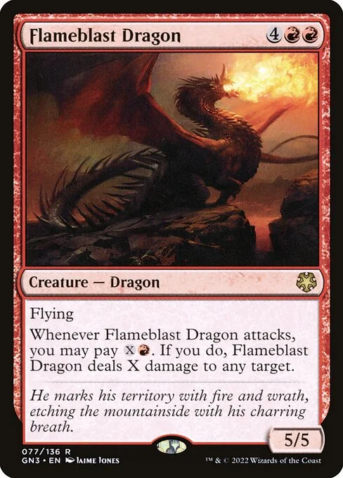 Flameblast Dragon, carta Magic di tipo Creature — Dragon illustrata da Jaime Jones
