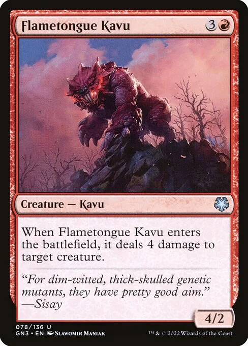 Flametongue Kavu, carta Magic di tipo Creature — Kavu illustrata da Slawomir Maniak