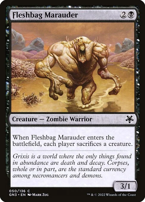 Fleshbag Marauder, carta Magic di tipo Creature — Zombie Warrior illustrata da Mark Zug
