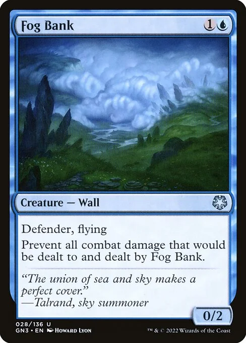 Fog Bank, carta Magic di tipo Creature — Wall illustrata da Howard Lyon