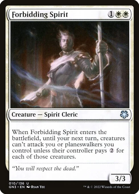 Forbidding Spirit, carta Magic di tipo Creature — Spirit Cleric illustrata da Ryan Yee