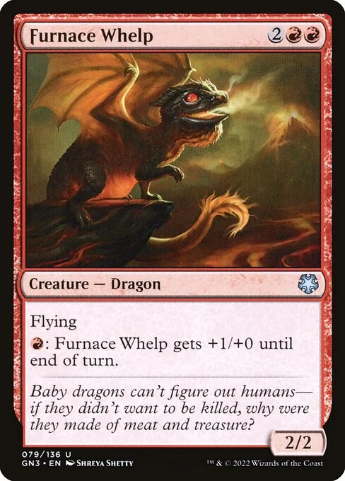 Furnace Whelp, carta Magic di tipo Creature — Dragon illustrata da Shreya Shetty