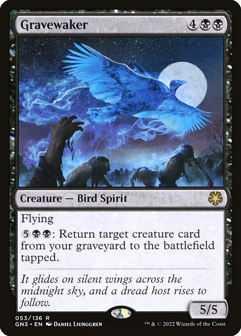 Gravewaker, carta Magic di tipo Creature — Bird Spirit illustrata da Daniel Ljunggren
