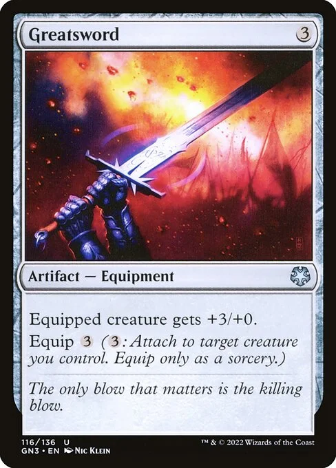 Greatsword, carta Magic di tipo Artifact — Equipment illustrata da Nic Klein