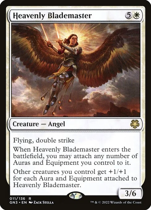 Heavenly Blademaster, carta Magic di tipo Creature — Angel illustrata da Zack Stella