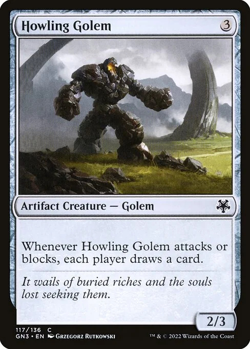 Howling Golem, carta Magic di tipo Artifact Creature — Golem illustrata da Grzegorz Rutkowski