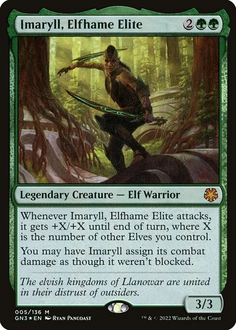 Imaryll, Elfhame Elite, carta Magic di tipo Legendary Creature — Elf Warrior illustrata da Ryan Pancoast