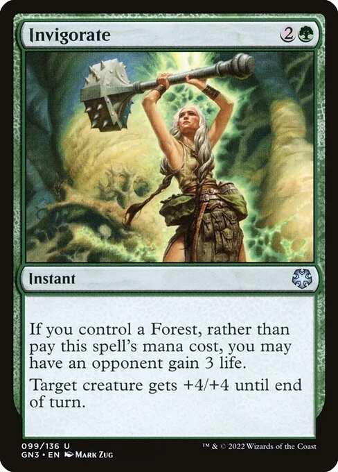 Invigorate, carta Magic di tipo Instant illustrata da Mark Zug