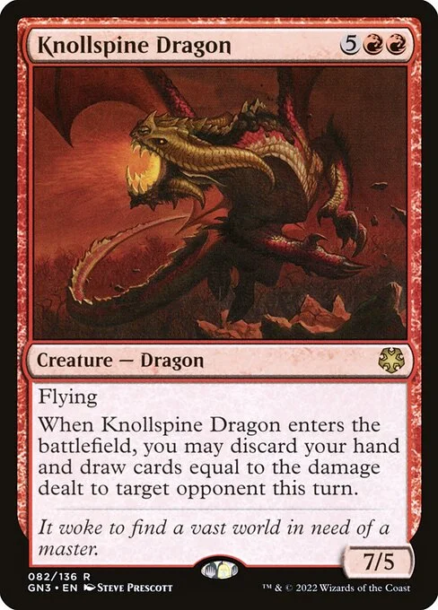Knollspine Dragon, carta Magic di tipo Creature — Dragon illustrata da Steve Prescott