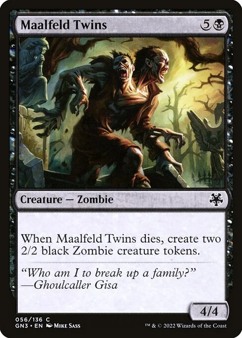 Maalfeld Twins, carta Magic di tipo Creature — Zombie illustrata da Mike Sass