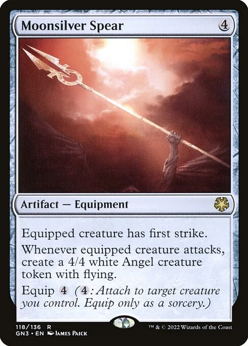 Moonsilver Spear, carta Magic di tipo Artifact — Equipment illustrata da James Paick