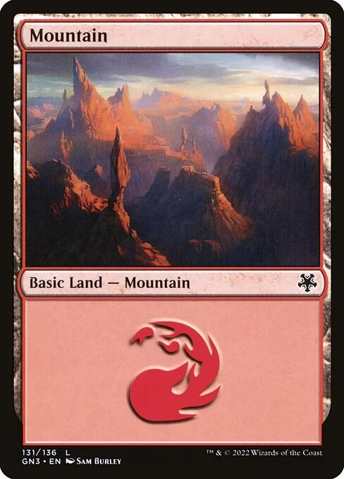 Mountain, carta Magic di tipo Basic Land — Mountain illustrata da Sam Burley