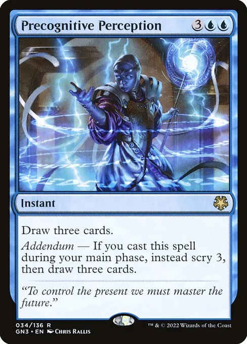 Precognitive Perception, carta Magic di tipo Instant illustrata da Chris Rallis