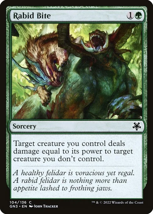 Rabid Bite, carta Magic di tipo Sorcery illustrata da John Thacker