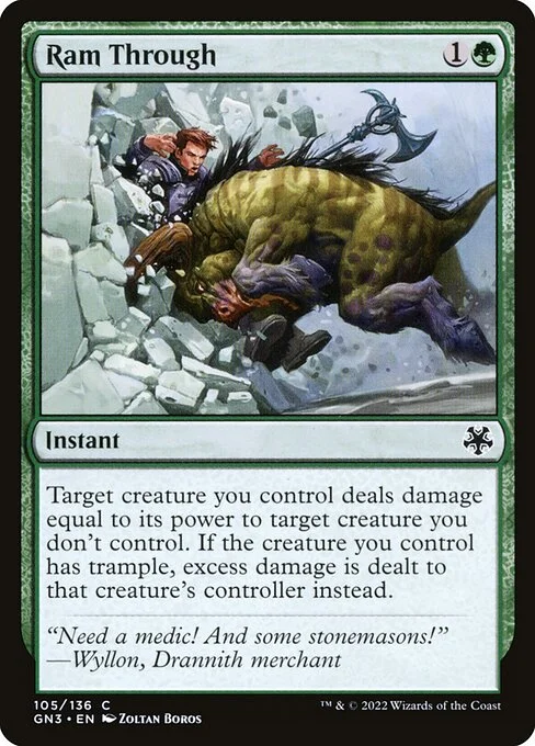 Ram Through, carta Magic di tipo Instant illustrata da Zoltan Boros