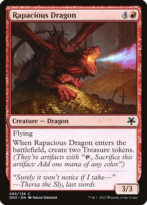 Rapacious Dragon, carta Magic di tipo Creature — Dragon illustrata da Johan Grenier