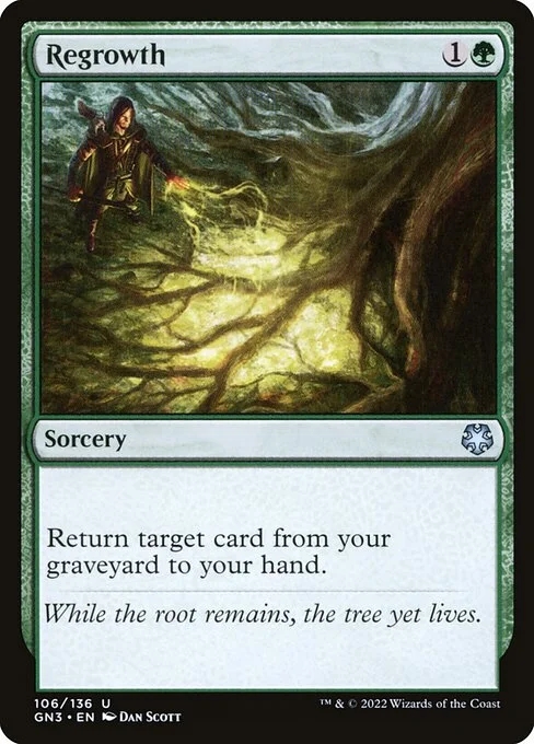 Regrowth, carta Magic di tipo Sorcery illustrata da Dan Murayama Scott