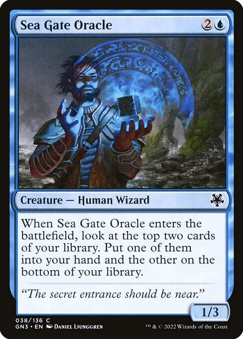 Sea Gate Oracle, carta Magic di tipo Creature — Human Wizard illustrata da Daniel Ljunggren